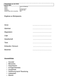 Arbeitsblatt