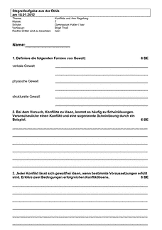 Stegreifaufgabe / Kurzarbeit / Extemporalie