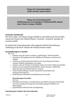 Unterrichtsentwurf / Lehrprobe / Musterstunde