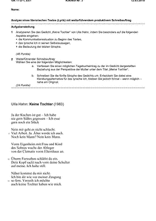 Schulaufgabe / Klausur
