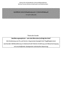 Unterrichtsentwurf / Lehrprobe / Musterstunde