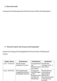 Unterrichtsentwurf / Lehrprobe / Musterstunde