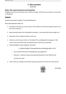 Schulaufgabe / Klausur