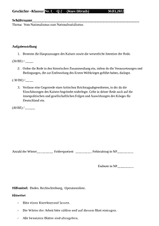 Schulaufgabe / Klausur