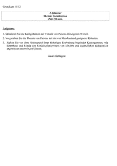 Schulaufgabe / Klausur
