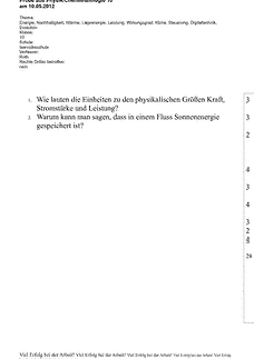 Schulaufgabe / Klausur