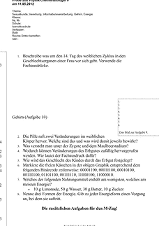 Schulaufgabe / Klausur
