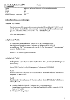 Schulaufgabe / Klausur